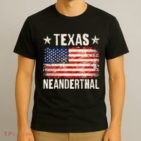 Texas Neanderthal Distressed US Flag T-Shirt thumb 3