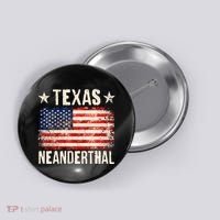 Texas Neanderthal Distressed US Flag Button thumb 0