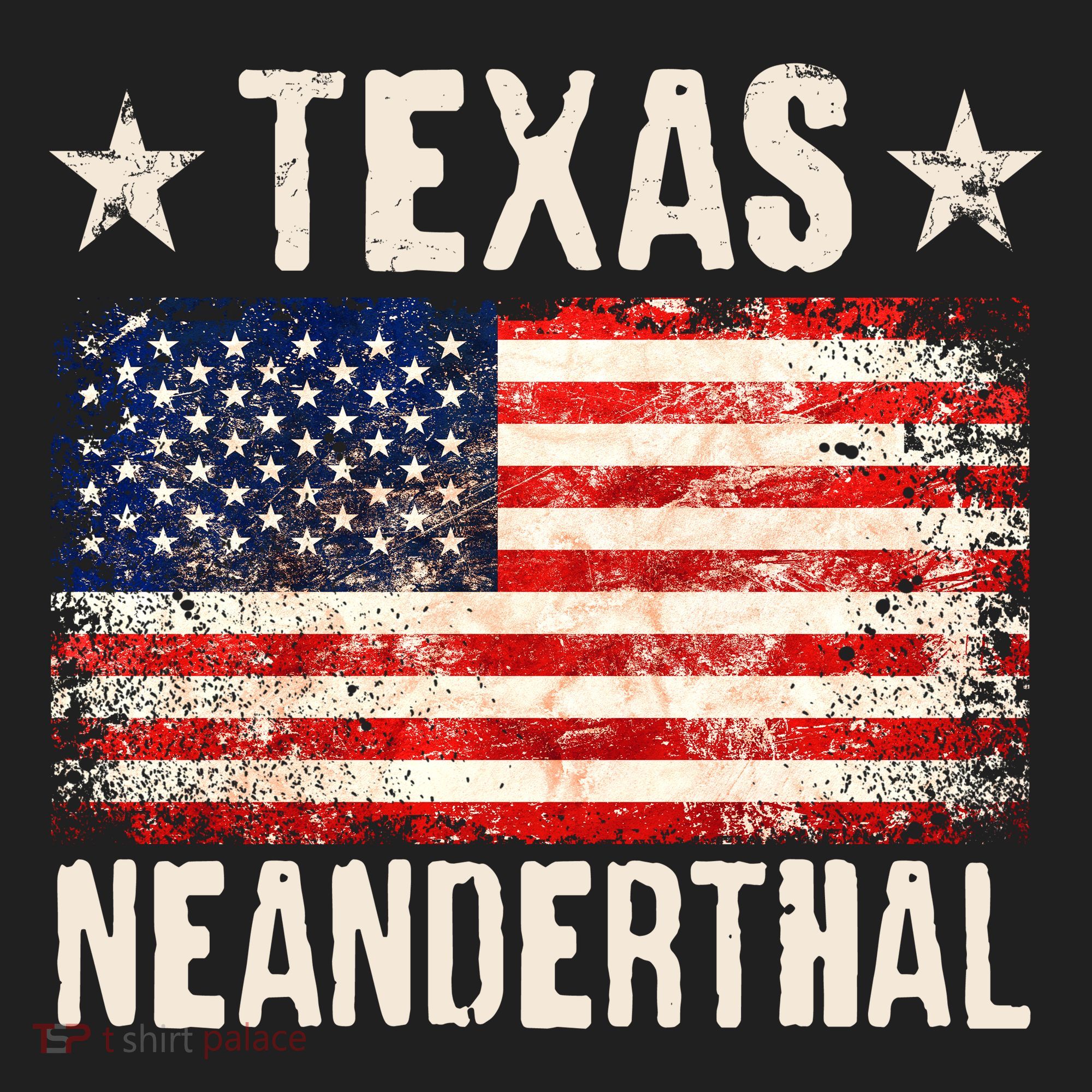 Texas Neanderthal Distressed US Flag Beanie