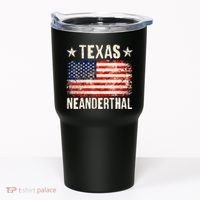 Texas Neanderthal Distressed US Flag Tumbler thumb 0