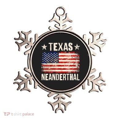 Texas Neanderthal Distressed US Flag Ornament