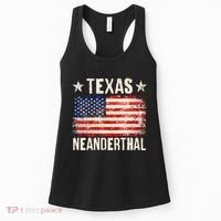 Texas Neanderthal Distressed US Flag Women's Tank Top thumb 0