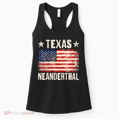 Texas Neanderthal Distressed US Flag Women's Tank Top