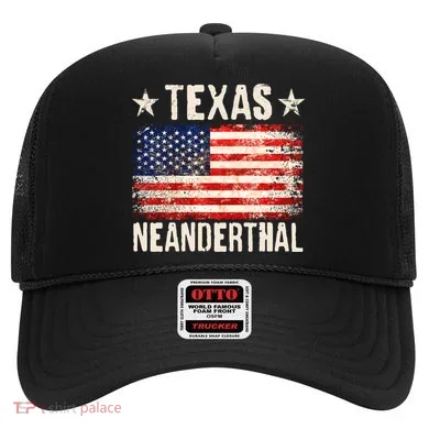 Texas Neanderthal Distressed US Flag Hat