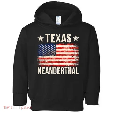 Texas Neanderthal Distressed US Flag Toddler Hoodie