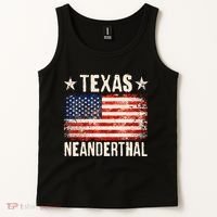 Texas Neanderthal Distressed US Flag Tank Top thumb 2