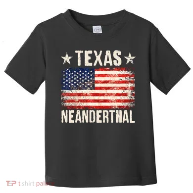 Texas Neanderthal Distressed US Flag Toddler T-Shirt