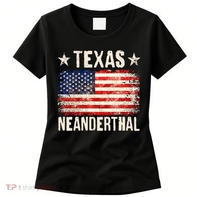 Texas Neanderthal Distressed US Flag Women's T-Shirt