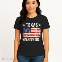 Texas Neanderthal Distressed US Flag Women's T-Shirt thumb 4