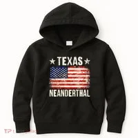 Texas Neanderthal Distressed US Flag Kids Hoodie thumb 0