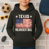 Texas Neanderthal Distressed US Flag Kids Hoodie thumb 2