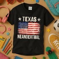 Texas Neanderthal Distressed US Flag Kids T-Shirt thumb 3