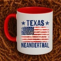 Texas Neanderthal Distressed US Flag Coffee Mug thumb 2