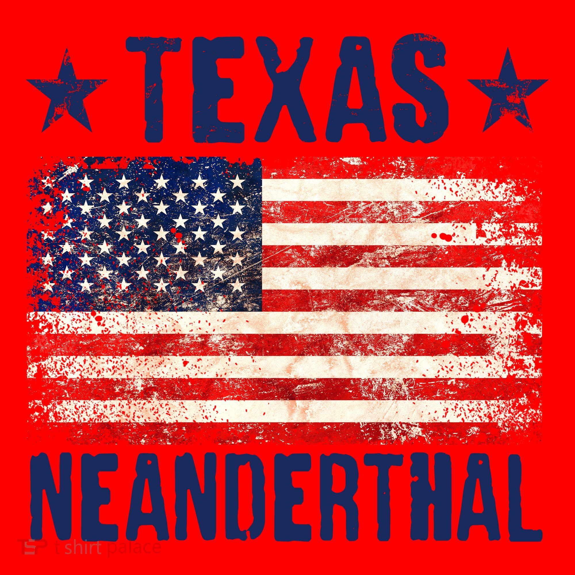 Texas Neanderthal Distressed US Flag Santa Hat