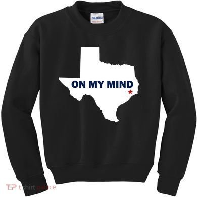 Texas On My Mind Hurricane Harvey Relief Kids Sweatshirt