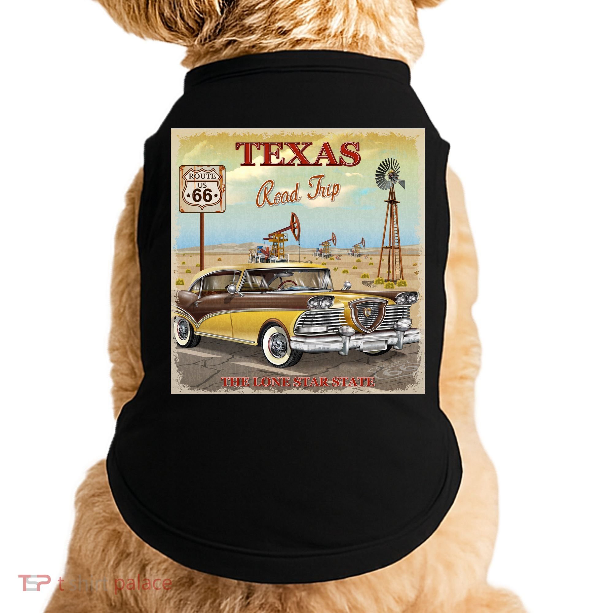 Texas Road Trip Route 66 Classic Car Doggie Tank