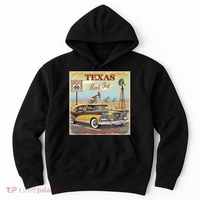 Texas Road Trip Route 66 Classic Car Hoodie