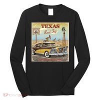 Texas Road Trip Route 66 Classic Car Long Sleeve Shirt thumb 0