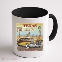 Texas Road Trip Route 66 Classic Car Coffee Mug thumb 1