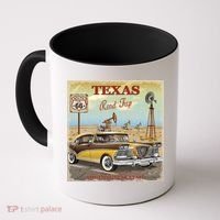 Texas Road Trip Route 66 Classic Car Coffee Mug thumb 0