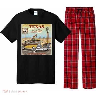 Texas Road Trip Route 66 Classic Car Pajama Set