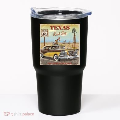 Texas Road Trip Route 66 Classic Car Tumbler