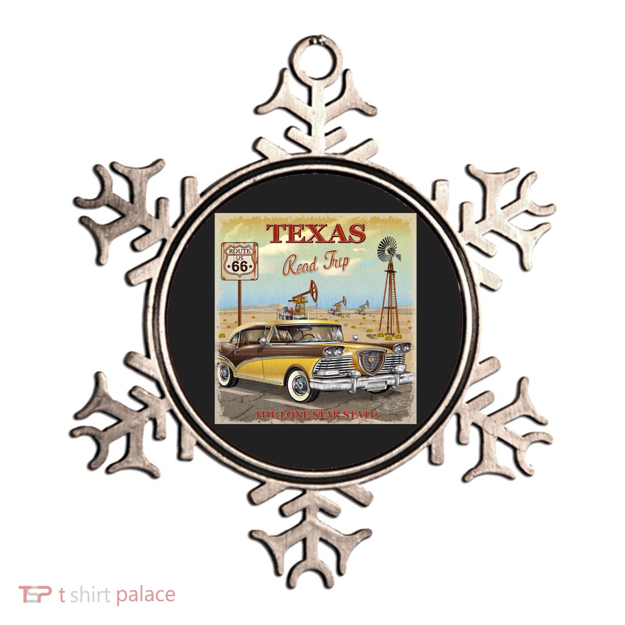 Texas Road Trip Route 66 Classic Car Ornament
