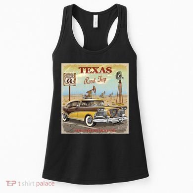 Texas Road Trip Route 66 Classic Car Women's Tank Top