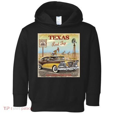 Texas Road Trip Route 66 Classic Car Toddler Hoodie