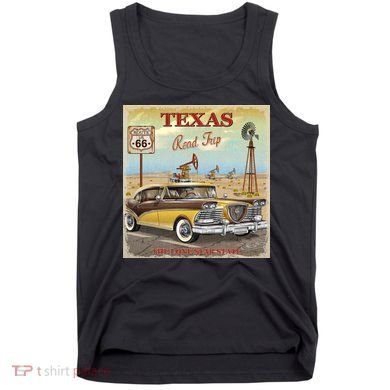 Texas Road Trip Route 66 Classic Car Tank Top