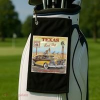 Texas Road Trip Route 66 Classic Car Golf Towel thumb 2