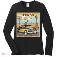 Texas Road Trip Route 66 Classic Car Women's Long Sleeve Shirt thumb 0