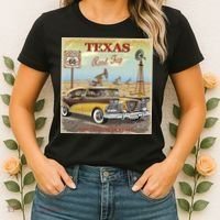 Texas Road Trip Route 66 Classic Car Women's T-Shirt thumb 2