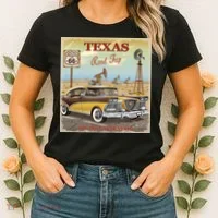 Texas Road Trip Route 66 Classic Car Women's T-Shirt thumb 2