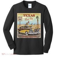 Texas Road Trip Route 66 Classic Car Kids Long Sleeve Shirt thumb 0