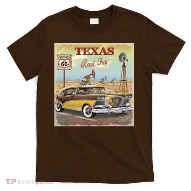 Texas Road Trip Route 66 Classic Car T-Shirt