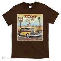 Texas Road Trip Route 66 Classic Car T-Shirt thumb 0