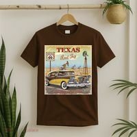 Texas Road Trip Route 66 Classic Car T-Shirt thumb 2