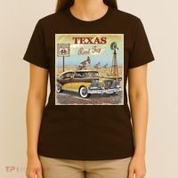 Texas Road Trip Route 66 Classic Car T-Shirt thumb 4
