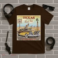 Texas Road Trip Route 66 Classic Car T-Shirt thumb 5