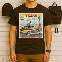 Texas Road Trip Route 66 Classic Car T-Shirt thumb 6