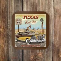 Texas Road Trip Route 66 Classic Car Coaster thumb 0