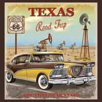 Texas Road Trip Route 66 Classic Car Mousepad thumb 1