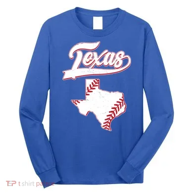 Texas State Baseball Fan Long Sleeve Shirt