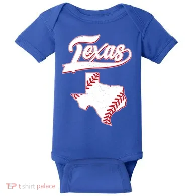 Texas State Baseball Fan Baby Bodysuit