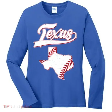 Texas State Baseball Fan Women's Long Sleeve Shirt