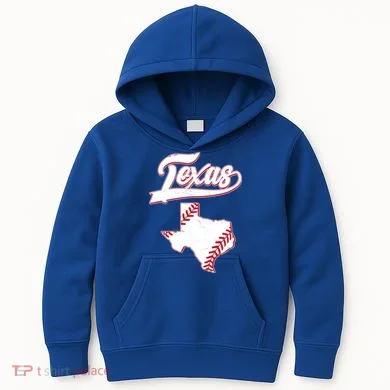 Texas State Baseball Fan Kids Hoodie