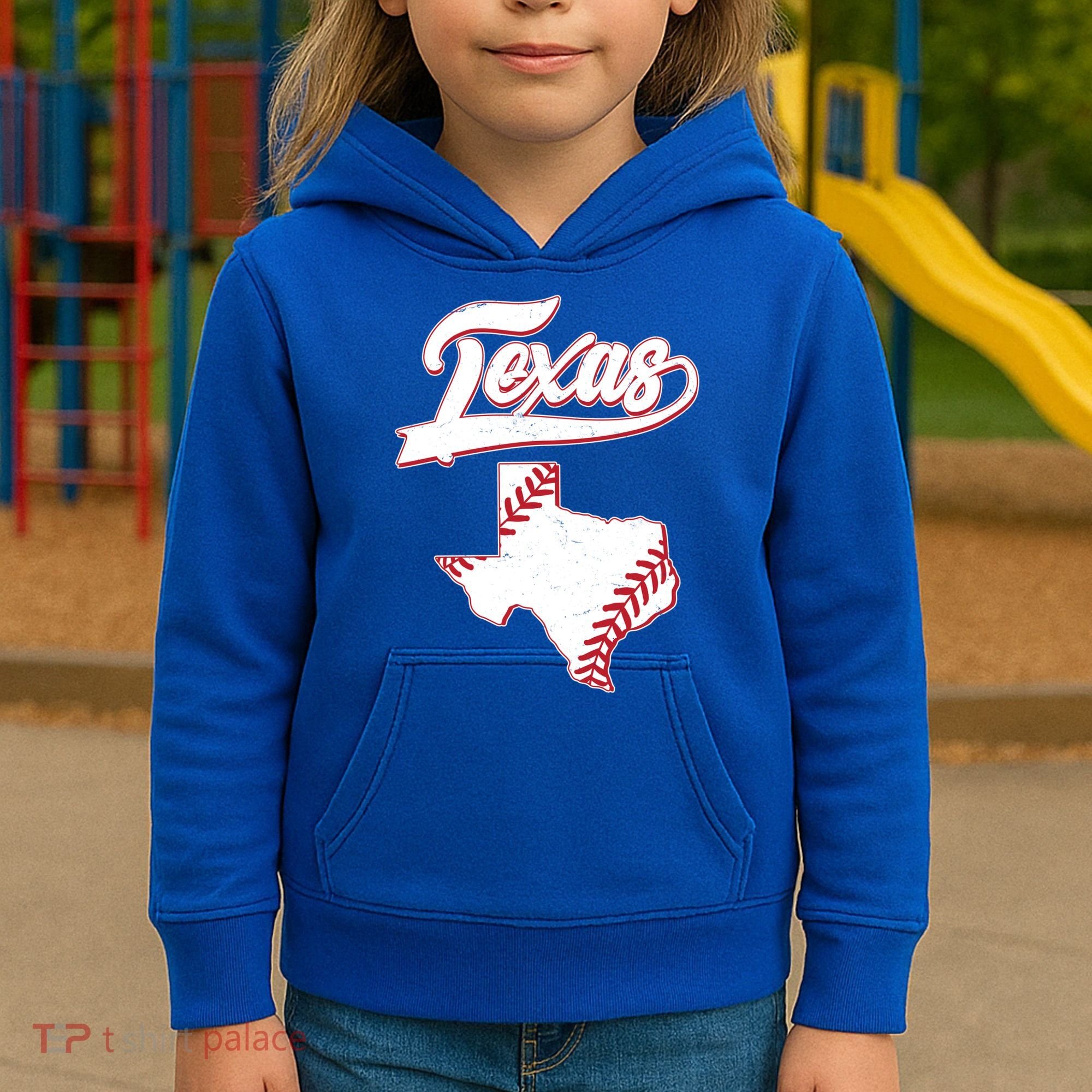 Texas State Baseball Fan Kids Hoodie