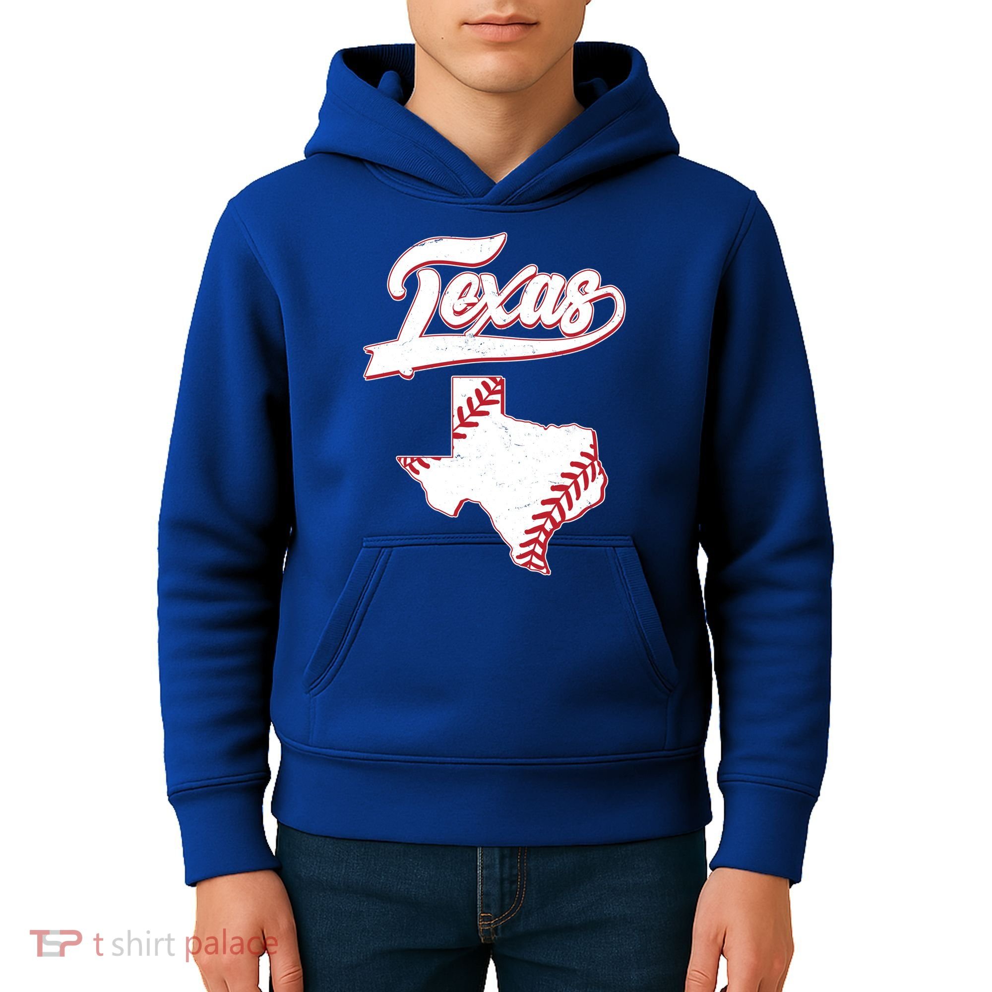 Texas State Baseball Fan Kids Hoodie