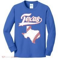 Texas State Baseball Fan Kids Long Sleeve Shirt thumb 0